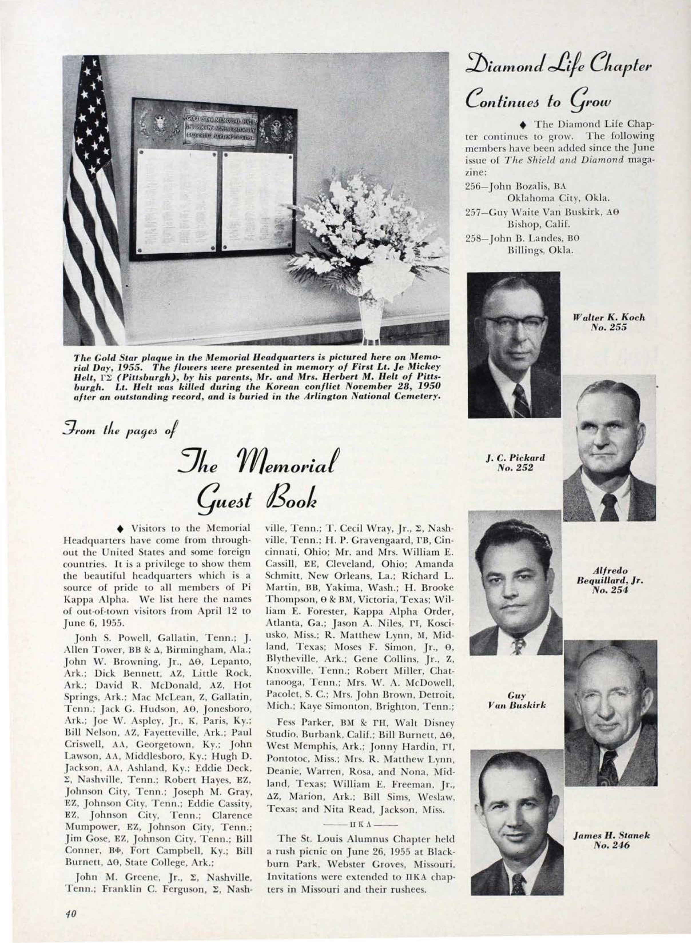 From The Pages Of The Memorial Guest Book